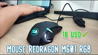 Mouse Redragon M601 RGB  Centrophorus2  Mouse Gamer por 18 USD  Unboxing y Personalización [upl. by Euqinomad314]