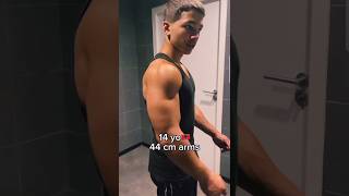 44 cm arms at 14 yo 😮🤯 bodybuilding shorts viral [upl. by Skiba]