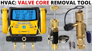 HVAC Valve Core Removal Tool How To RemoveReplace A Valve Core For An AC System Schrader Valve [upl. by Oilime354]