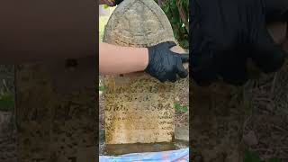 Before and After familybusiness cemetery gravestone lonesomedove restoration historic [upl. by Akimik523]