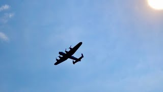 Lancaster Bomber flypast PA474 Woodford Avro Wings amp Wheels Merlins over Woodford Aerodrome again [upl. by Hareehahs]