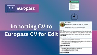 Importing CV to Europass CV for Edit  Best Way to Update CV [upl. by Neleh]