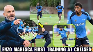 INSIDE Enzo Maresca First Training At Chelsea Lavia And Fofana All Spotted Working Hard [upl. by Oeflein]