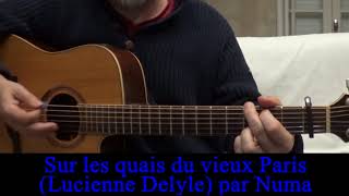 Sur les quais du vieux Paris Lucienne Delyle cover chanson française Reprise guitare voix 1939 [upl. by Zeba923]