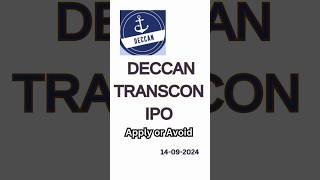 Deccan Transcon Leasing IPO Review shorts ipo [upl. by Ijar686]