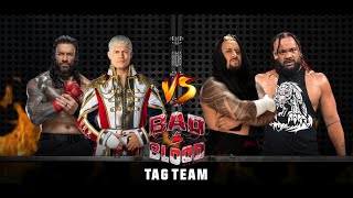 Roman Reigns amp Cody Rhodes vs Solo Sikoa amp Jacob Fatu  Bad Blood  WWE 2K24 [upl. by Nail]