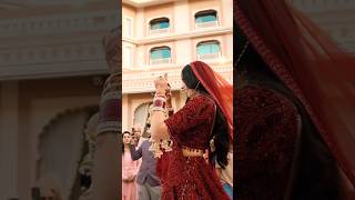 Bridal and Groom wedding entry😍 dulha dulhan wedding entry bridallook redlehenga brideandgroom [upl. by Ocana983]