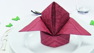 Napkin folding Bishops Hat or Lily EASY napkins folding TUTORIAL [upl. by Samson504]