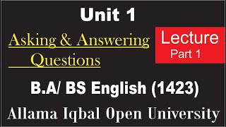 AIOU Lectures BA  BS Compulsory English 1423 AMR SERVICES [upl. by Shatzer]