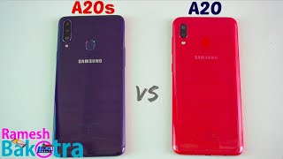 Samsung Galaxy A20s vs A20 SpeedTest and Camera Comparison [upl. by Ettenel]