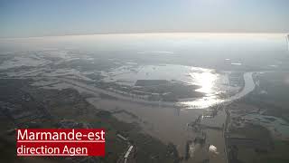 LotetGaronne  la crue vue du ciel entre Marmande et Tonneins [upl. by Isle]