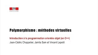 Polymorphisme  méthodes virtuelles [upl. by Eelessej]