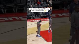 Joel Embiid shows off his new Free Throw routine 🤌🚽 [upl. by Ylrebmik]