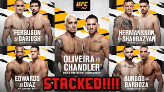 UFC 262 Charles Oliveira vs Michael Chandler Amazing Fight Card [upl. by Francisco]