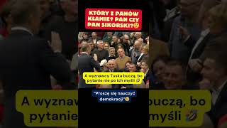 Tuskowa sekta takiego pytania się nie spodziwała 🤣 polityka polskapolityka humor viralshorts [upl. by Nehtanoj]