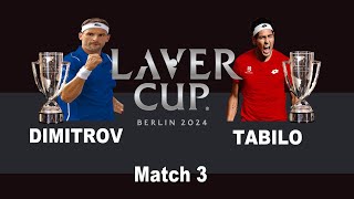 Laver Cup 2024  Match 3  Grigor Dimitrov v Alejandro Tabilo [upl. by Wolgast]