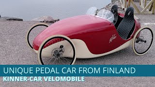 Retro style pedal car from Finland  the KinnerCar twoseater velomobile [upl. by Lynus]