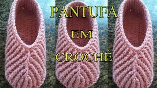 COMO FAZER ESSA LINDA PANTUFA EM CROCHÊ [upl. by Ruhtra828]