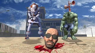 Franklin become pennywisesiren head hulk in Indian bike driving 3d game [upl. by Nahs]