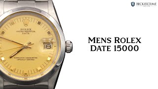 Mens Rolex Stainless Steel Date Watch Gold Champagne Dial 15000 [upl. by Nairde]