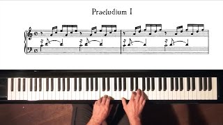 Bach Prelude and Fugue No1 Well Tempered Clavier Book 1 with Harmonic Pedal [upl. by Ahsen899]