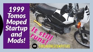 1999 Tomos Targa LX 2Stroke Moped Project  Start Up Exhaust Sound  Biturbo Exhaust  50CC [upl. by Dorreg331]