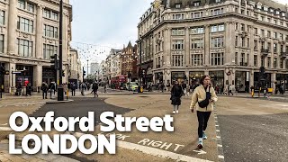 London Walking Tour 4K  Oxford Street To Marylebone [upl. by Ahsieyk]