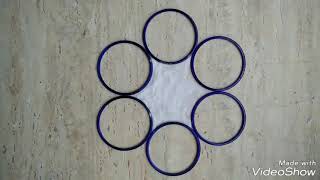 Easy rangoli for beginners using bangles and matchstick [upl. by Niletac]