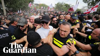 Thousands of antiLGBTQ protesters storm Georgia Pride festival [upl. by Basir498]