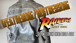 WeatheringDistressing 16 Genuine Leather Raiders Jacket [upl. by Toddy671]