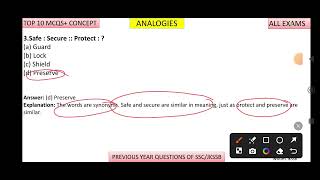 ANALOGIES CONCEPT MCQS  JKP CONSTABLE AND OTHER EXAMS [upl. by Banna]