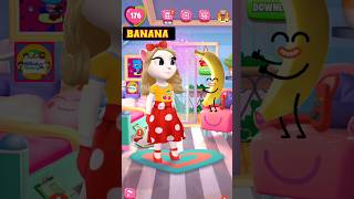 Banana attack on my talking Angela funny animationshorts mytalkingangela2 banana missdelight [upl. by Julide]