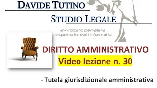 Diritto Amministrativo Video lezione n30  Tutela giurisdizionale amministrativa [upl. by Nosned892]