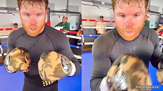 SCARY CANELO HITTING MITTS LIKE A BEAST FOR JAIME MUNGUIA FIGHT TRAINING FOR KO WIN [upl. by Aisilef]