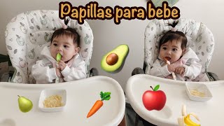 COMO HACER PAPILLAS PARA BEBÉS DE 6 MESES🍎🍐🥑🥕 [upl. by Leckie823]