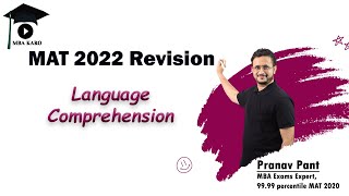 MAT 2022 Revision  Language Comprehension  Tricks and Tips to Solve Fast  MBA Karo [upl. by Liahus477]