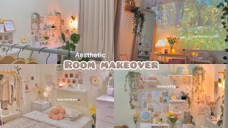 Aesthetic room makeover 🪴 simple amp cozy 🧸˚☽˚｡⋆ [upl. by Liag]