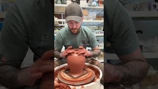 A vase in progress with duck handles pottery potteryartist ceramicart [upl. by Rella340]