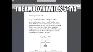 Thermodynamics 5113 A rigid insulated tank that is initially evacuated is connected through a [upl. by Htepsle]