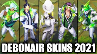 All 2021 Debonair Skins Spotlight Zed Master Yi Leona Draven Brand LeBlanc Malzahar [upl. by Matti]