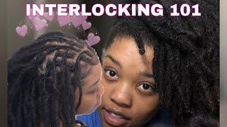 HOW TO INTERLOCK✨ INTERLOCKING MY THICK LOCS💕NO EQUIPMENTdetailed easy to follow mini tutorial💕 [upl. by Nnyloj]