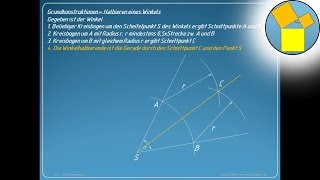 Grundkonstruktionen  Halbieren eines Winkels  Rueff [upl. by Narhem]