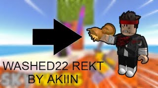 AKIIN VS KLASER22 REKT  DASHED HE USED HITBOX  ROBLOX SKYWARS [upl. by Costello]