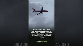 A video captured a plane aborting its landing amid a powerful typhoon in Japan [upl. by Erine99]