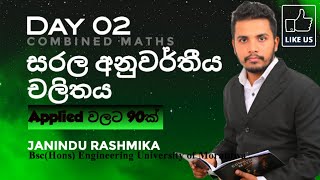 සරල අනුවර්තීය චලිතය දෙවන දිනය  SHM Day 02  AL Combined Maths  Janindu Rashimka  APPLIED වලට 90 [upl. by Ilenna]