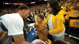 Stephen Currys Daughter Does Adorable Victory Dance After Game 1 [upl. by Karleen614]