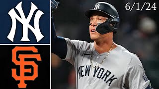 New York Yankees  San Francisco Giants  Game Highlights  6124 [upl. by Gannes]