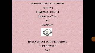 Semisolid dosage forms unitv [upl. by Nettie385]