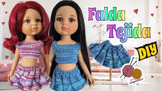 Falda para Muñecas con Dos Agujas 👗 Tutorial Fácil y Rápido [upl. by Ynatsed]