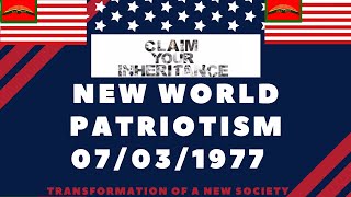 NFN Exclusive Historical Lecture Review quotNew World Patriotism Day 1977quot [upl. by Eidahs]